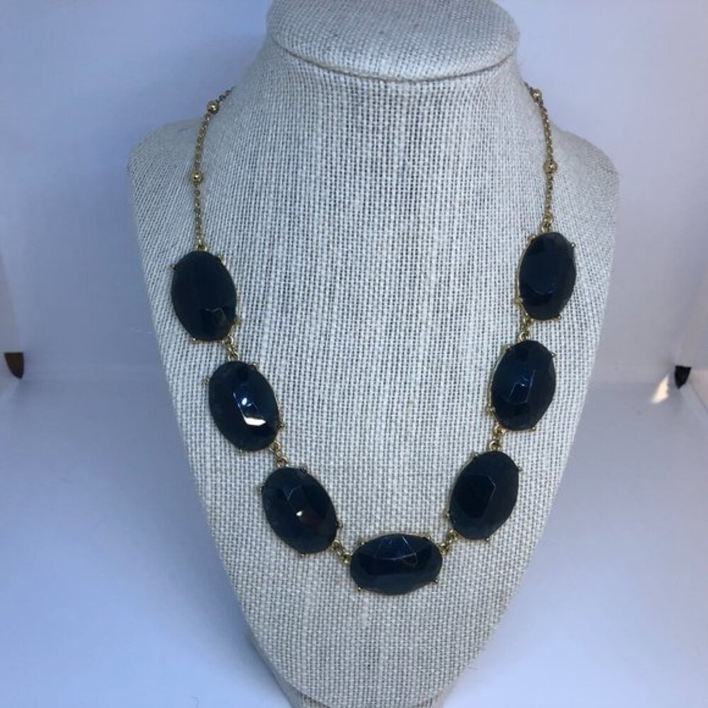 Vintage Green Jewels‎ Chunky Necklace Gold Tone Chain Y2K
